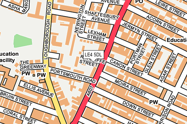 LE4 5DL map - OS OpenMap – Local (Ordnance Survey) LE4 5DL map - OS OpenMap – Local (Ordnance Survey)