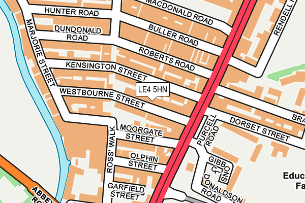 LE4 5HN map - OS OpenMap – Local (Ordnance Survey) LE4 5HN map - OS OpenMap – Local (Ordnance Survey)