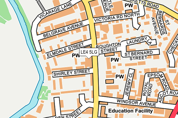 LE4 5LG map - OS OpenMap – Local (Ordnance Survey) LE4 5LG map - OS OpenMap – Local (Ordnance Survey)