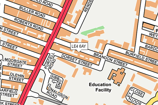 LE4 6AY map - OS OpenMap – Local (Ordnance Survey) LE4 6AY map - OS OpenMap – Local (Ordnance Survey)