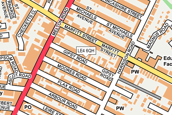LE4 6QH map - OS OpenMap – Local (Ordnance Survey)