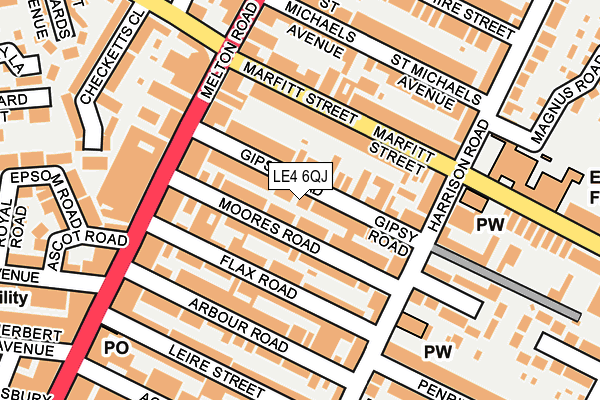 LE4 6QJ map - OS OpenMap – Local (Ordnance Survey) LE4 6QJ map - OS OpenMap – Local (Ordnance Survey)