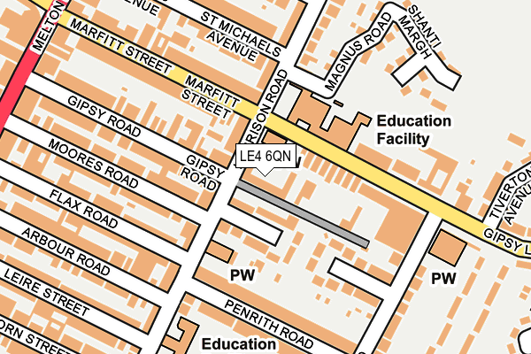 LE4 6QN map - OS OpenMap – Local (Ordnance Survey) LE4 6QN map - OS OpenMap – Local (Ordnance Survey)
