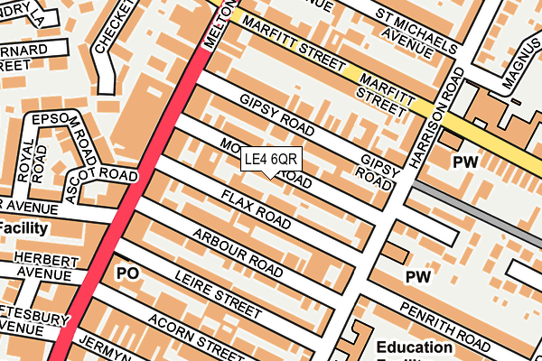 LE4 6QR map - OS OpenMap – Local (Ordnance Survey) LE4 6QR map - OS OpenMap – Local (Ordnance Survey)
