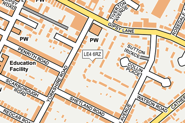 LE4 6RZ map - OS OpenMap – Local (Ordnance Survey) LE4 6RZ map - OS OpenMap – Local (Ordnance Survey)