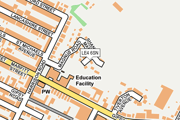 LE4 6SN map - OS OpenMap – Local (Ordnance Survey) LE4 6SN map - OS OpenMap – Local (Ordnance Survey)