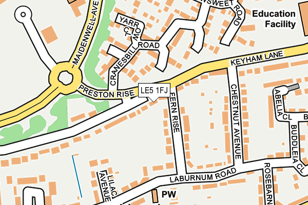 LE5 1FJ map - OS OpenMap – Local (Ordnance Survey) LE5 1FJ map - OS OpenMap – Local (Ordnance Survey)