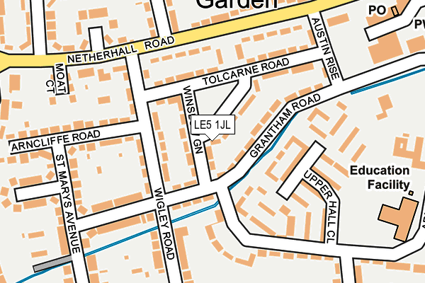 LE5 1JL map - OS OpenMap – Local (Ordnance Survey) LE5 1JL map - OS OpenMap – Local (Ordnance Survey)