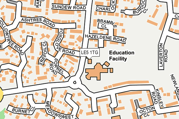 LE5 1TG map - OS OpenMap – Local (Ordnance Survey) LE5 1TG map - OS OpenMap – Local (Ordnance Survey)