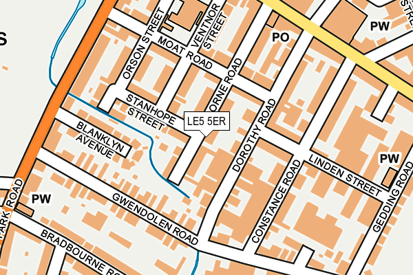 LE5 5ER map - OS OpenMap – Local (Ordnance Survey) LE5 5ER map - OS OpenMap – Local (Ordnance Survey)