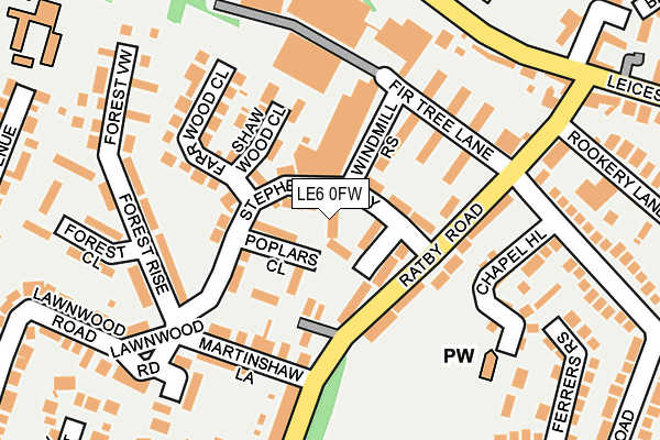 LE6 0FW map - OS OpenMap – Local (Ordnance Survey) LE6 0FW map - OS OpenMap – Local (Ordnance Survey)