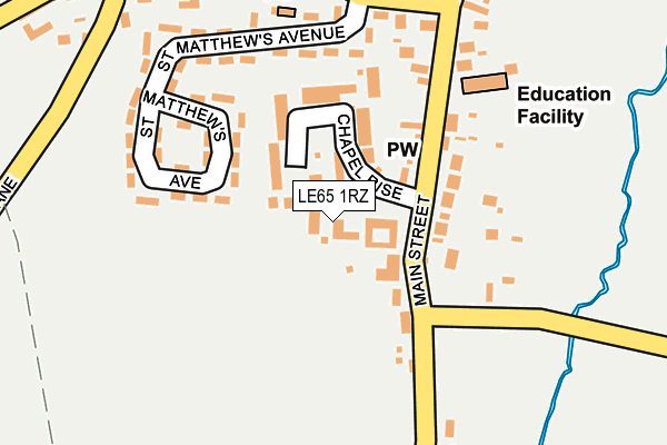 LE65 1RZ map - OS OpenMap – Local (Ordnance Survey)
