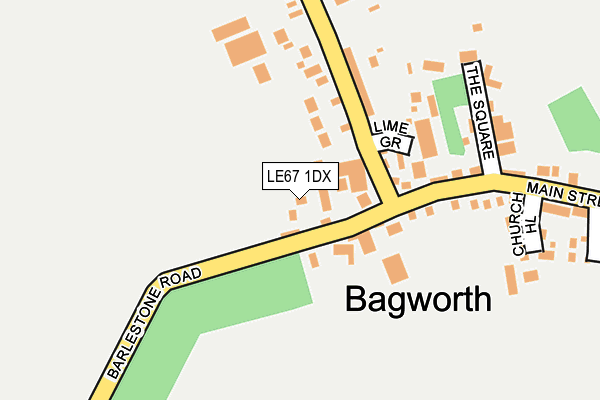 LE67 1DX map - OS OpenMap – Local (Ordnance Survey)
