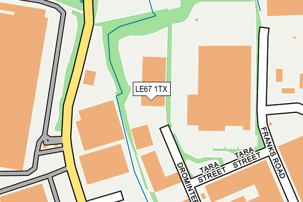 LE67 1TX map - OS OpenMap – Local (Ordnance Survey)