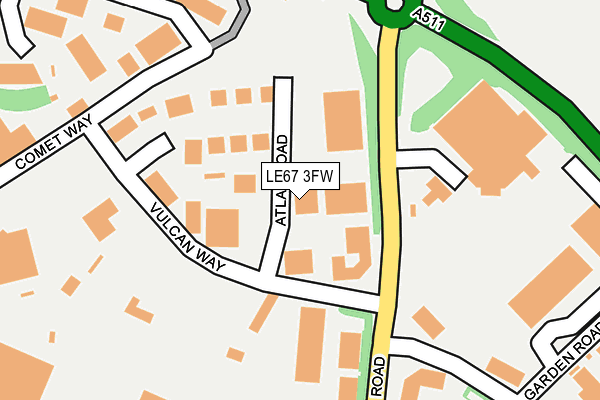 LE67 3FW map - OS OpenMap – Local (Ordnance Survey) LE67 3FW map - OS OpenMap – Local (Ordnance Survey)