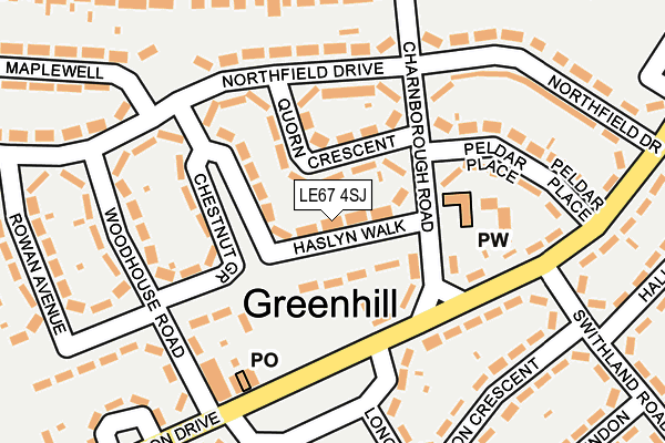 LE67 4SJ map - OS OpenMap – Local (Ordnance Survey) LE67 4SJ map - OS OpenMap – Local (Ordnance Survey)