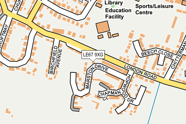 LE67 9XG map - OS OpenMap – Local (Ordnance Survey) LE67 9XG map - OS OpenMap – Local (Ordnance Survey)
