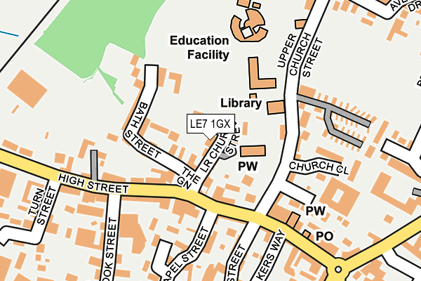 LE7 1GX map - OS OpenMap – Local (Ordnance Survey) LE7 1GX map - OS OpenMap – Local (Ordnance Survey)