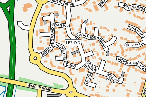 LE7 1YG map - OS OpenMap – Local (Ordnance Survey) LE7 1YG map - OS OpenMap – Local (Ordnance Survey)