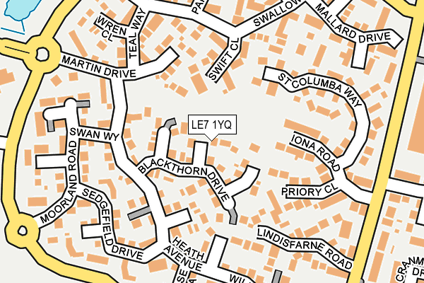 LE7 1YQ map - OS OpenMap – Local (Ordnance Survey) LE7 1YQ map - OS OpenMap – Local (Ordnance Survey)
