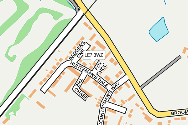 LE7 3WZ map - OS OpenMap – Local (Ordnance Survey) LE7 3WZ map - OS OpenMap – Local (Ordnance Survey)