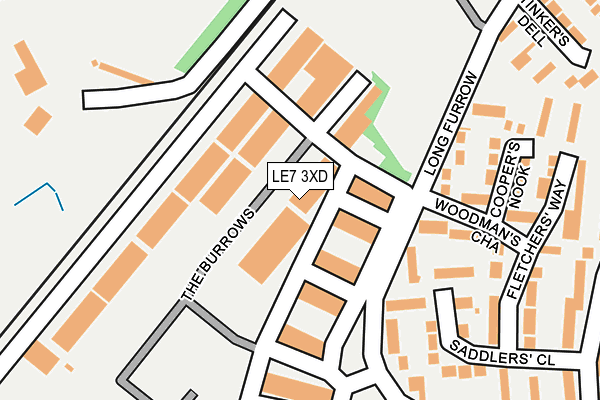 LE7 3XD map - OS OpenMap – Local (Ordnance Survey) LE7 3XD map - OS OpenMap – Local (Ordnance Survey)