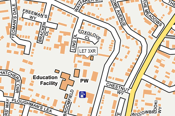 LE7 3XR map - OS OpenMap – Local (Ordnance Survey) LE7 3XR map - OS OpenMap – Local (Ordnance Survey)