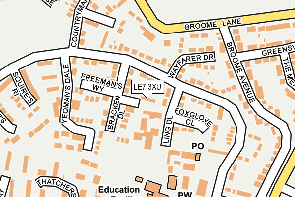 LE7 3XU map - OS OpenMap – Local (Ordnance Survey) LE7 3XU map - OS OpenMap – Local (Ordnance Survey)