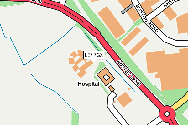 LE7 7GX map - OS OpenMap – Local (Ordnance Survey)