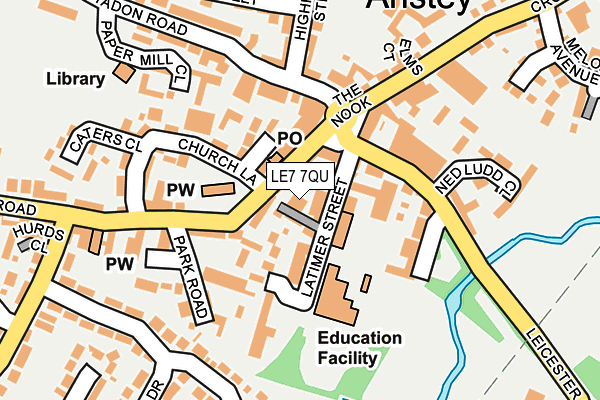 LE7 7QU map - OS OpenMap – Local (Ordnance Survey) LE7 7QU map - OS OpenMap – Local (Ordnance Survey)