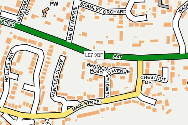 LE7 9QF map - OS OpenMap – Local (Ordnance Survey) LE7 9QF map - OS OpenMap – Local (Ordnance Survey)