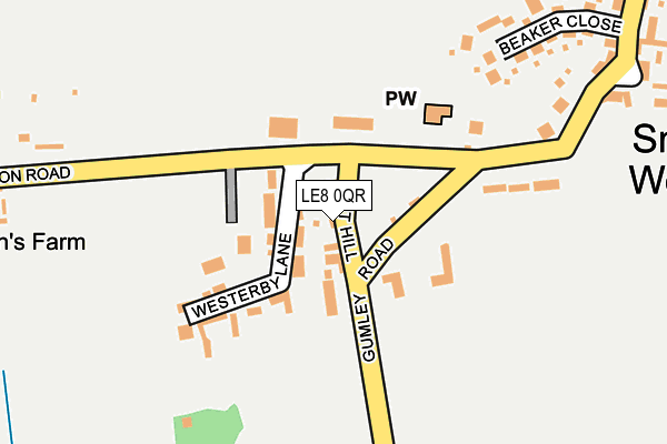 LE8 0QR map - OS OpenMap – Local (Ordnance Survey)