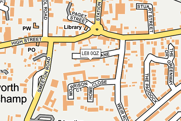 LE8 0QZ map - OS OpenMap – Local (Ordnance Survey) LE8 0QZ map - OS OpenMap – Local (Ordnance Survey)