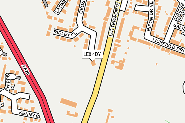 LE8 4DY map - OS OpenMap – Local (Ordnance Survey) LE8 4DY map - OS OpenMap – Local (Ordnance Survey)