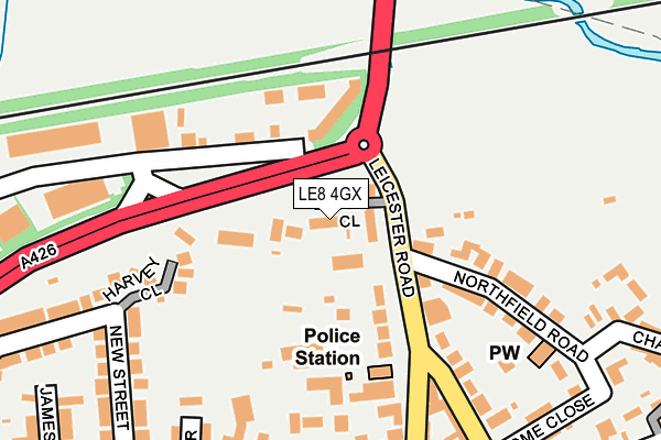 LE8 4GX map - OS OpenMap – Local (Ordnance Survey) LE8 4GX map - OS OpenMap – Local (Ordnance Survey)