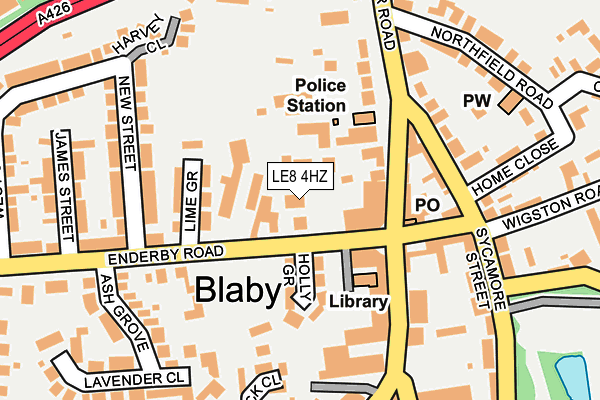 LE8 4HZ map - OS OpenMap – Local (Ordnance Survey) LE8 4HZ map - OS OpenMap – Local (Ordnance Survey)