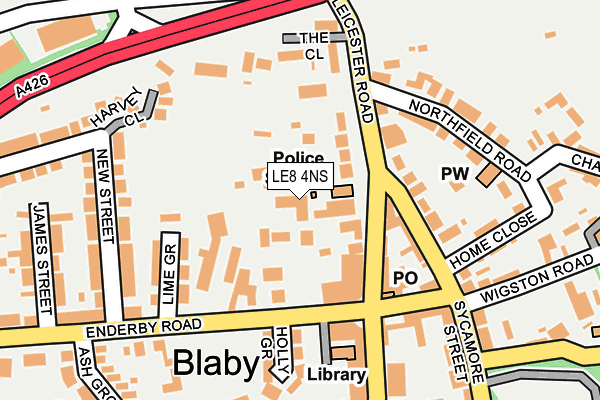 LE8 4NS map - OS OpenMap – Local (Ordnance Survey) LE8 4NS map - OS OpenMap – Local (Ordnance Survey)