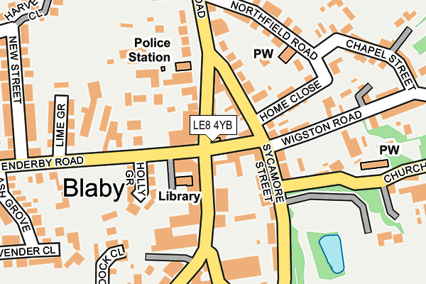 LE8 4YB map - OS OpenMap – Local (Ordnance Survey) LE8 4YB map - OS OpenMap – Local (Ordnance Survey)