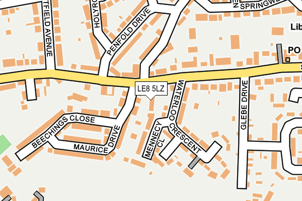 LE8 5LZ map - OS OpenMap – Local (Ordnance Survey) LE8 5LZ map - OS OpenMap – Local (Ordnance Survey)