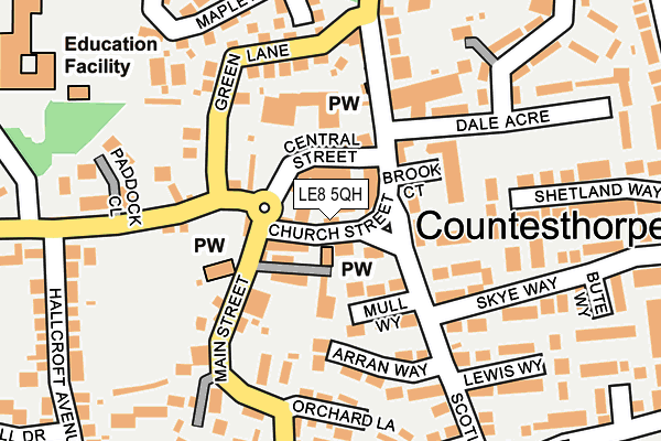 LE8 5QH map - OS OpenMap – Local (Ordnance Survey) LE8 5QH map - OS OpenMap – Local (Ordnance Survey)