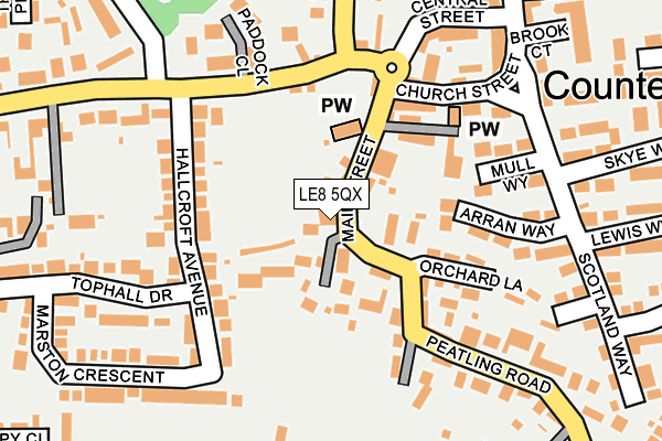 LE8 5QX map - OS OpenMap – Local (Ordnance Survey) LE8 5QX map - OS OpenMap – Local (Ordnance Survey)