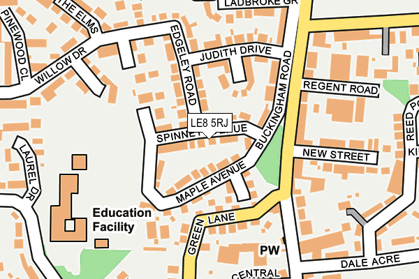 LE8 5RJ map - OS OpenMap – Local (Ordnance Survey) LE8 5RJ map - OS OpenMap – Local (Ordnance Survey)