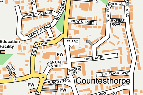 LE8 5RQ map - OS OpenMap – Local (Ordnance Survey)