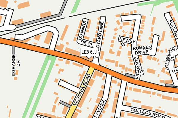 LE8 6JJ map - OS OpenMap – Local (Ordnance Survey) LE8 6JJ map - OS OpenMap – Local (Ordnance Survey)