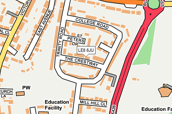 LE8 6JU map - OS OpenMap – Local (Ordnance Survey) LE8 6JU map - OS OpenMap – Local (Ordnance Survey)
