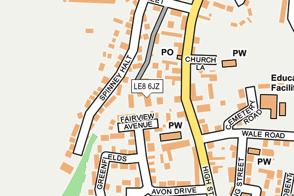 LE8 6JZ map - OS OpenMap – Local (Ordnance Survey) LE8 6JZ map - OS OpenMap – Local (Ordnance Survey)