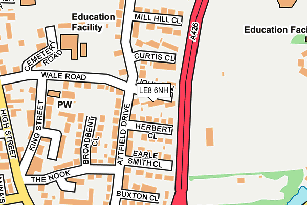 LE8 6NH map - OS OpenMap – Local (Ordnance Survey) LE8 6NH map - OS OpenMap – Local (Ordnance Survey)