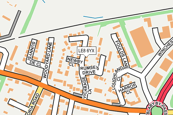 LE8 6YX map - OS OpenMap – Local (Ordnance Survey) LE8 6YX map - OS OpenMap – Local (Ordnance Survey)