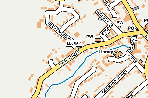 LE8 8AP map - OS OpenMap – Local (Ordnance Survey) LE8 8AP map - OS OpenMap – Local (Ordnance Survey)