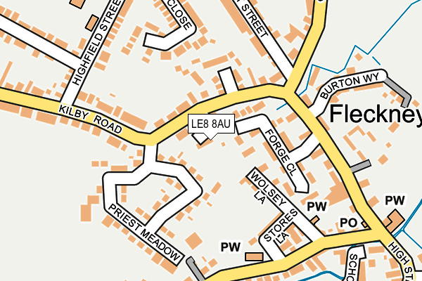LE8 8AU map - OS OpenMap – Local (Ordnance Survey) LE8 8AU map - OS OpenMap – Local (Ordnance Survey)